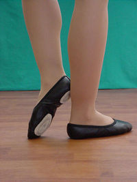 Black leather split sole
